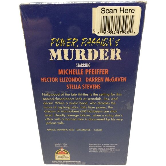 Power Passion & Murder VHS Michelle Pfeiffer Paul Bogart Sealed Video 1995 - Picture 3 of 12